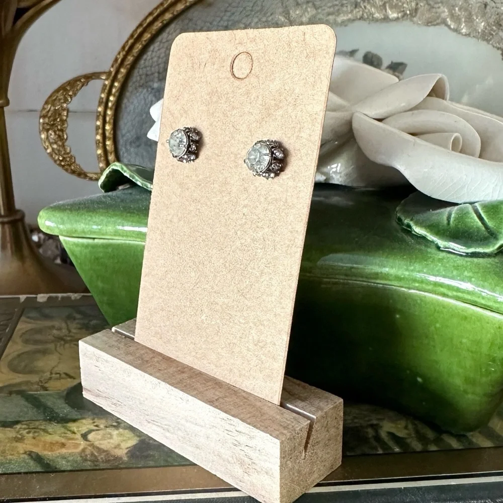 Pair of clear crystal CZ stud earrings